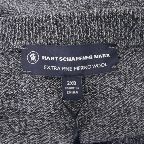 Hart Schaffner Marx Sweater Vest Gray Merino Wool Sleeveless Big & Tall 2XB - Picture 9 of 11